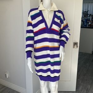 Vintage 80s GITANO Oversized Sweater Tunic Dress Stranger Things Inspired Size M